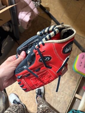 Rawlings Red and Navy Youth Baseball Glove